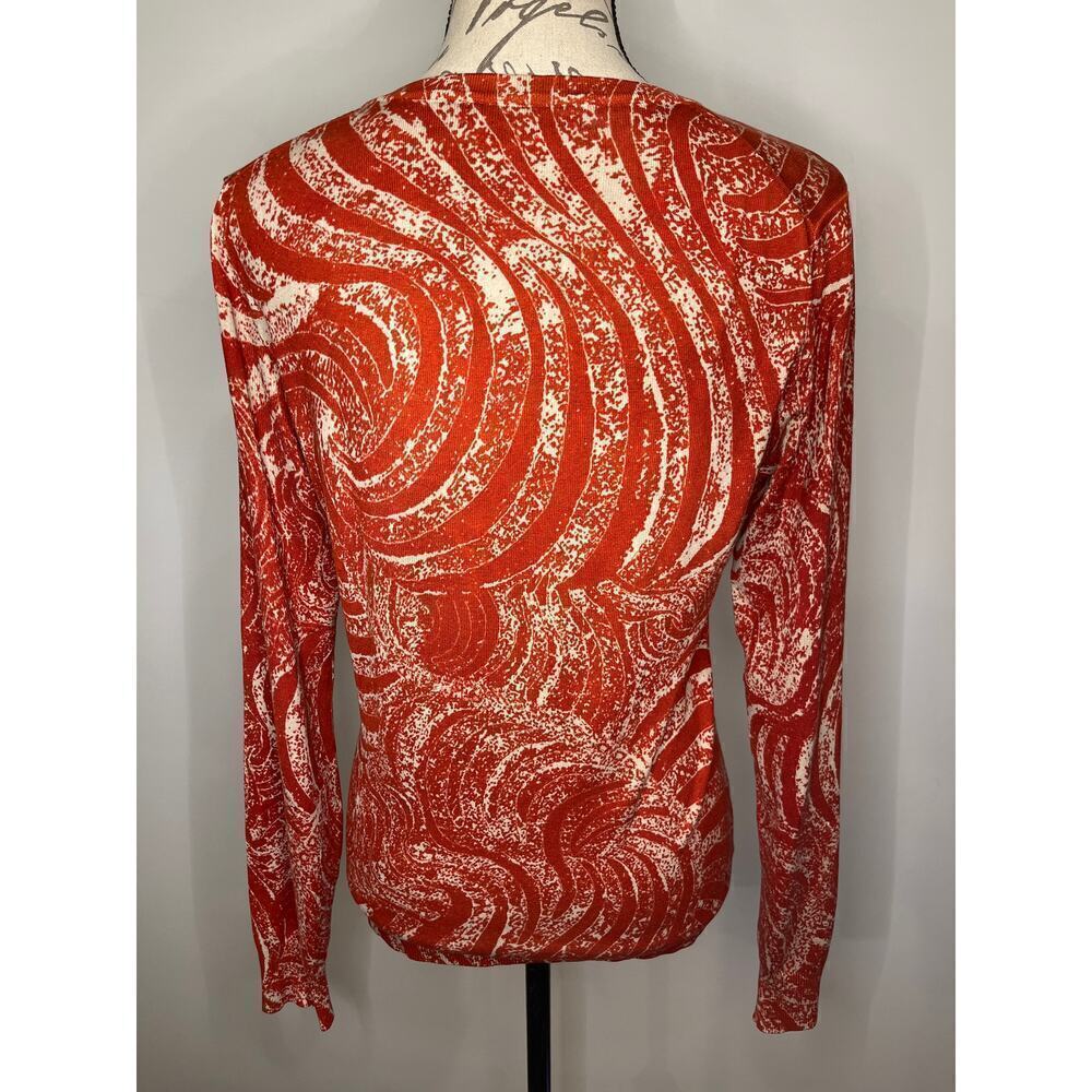 Josie Natori silk stretch knit button front cardigan sweater M - Picture 2 of 8